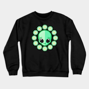 Happy Alien Daisy Crewneck Sweatshirt